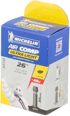 Michelin Chambre à Air C4 Aircomp Ultra-Light VTT Pour 26" 7 Michelin Chambre à Air C4 Aircomp Ultra-Light VTT Pour 26" -Accessoires De Vélo 347798